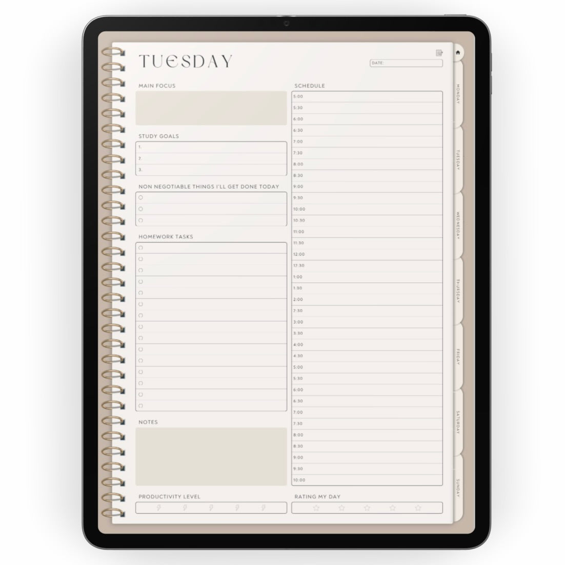 weekly planner