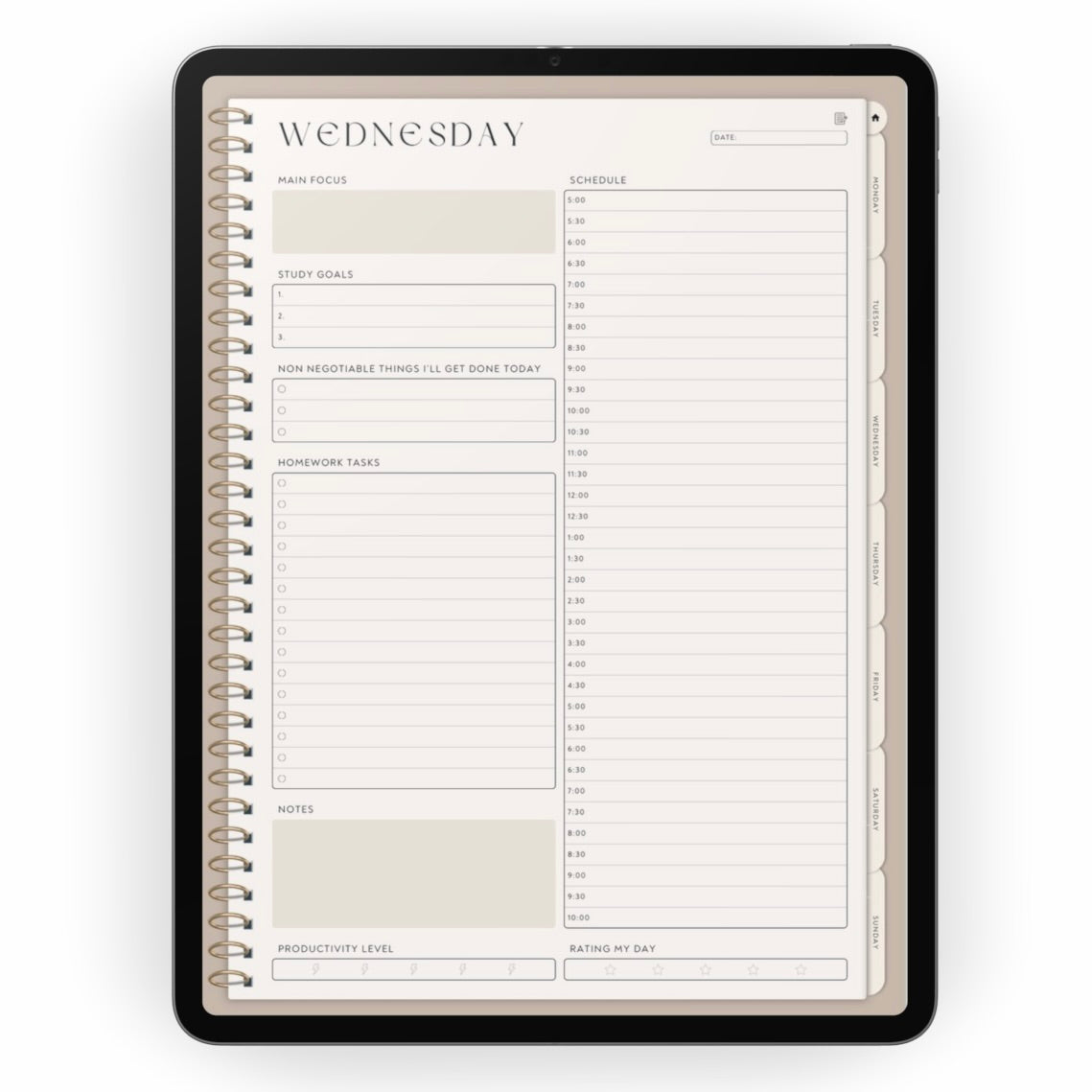 weekly planner