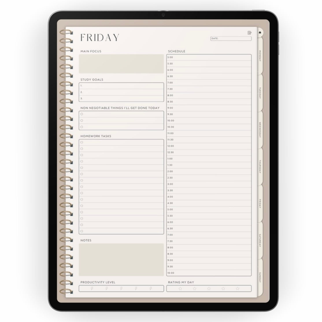 weekly planner