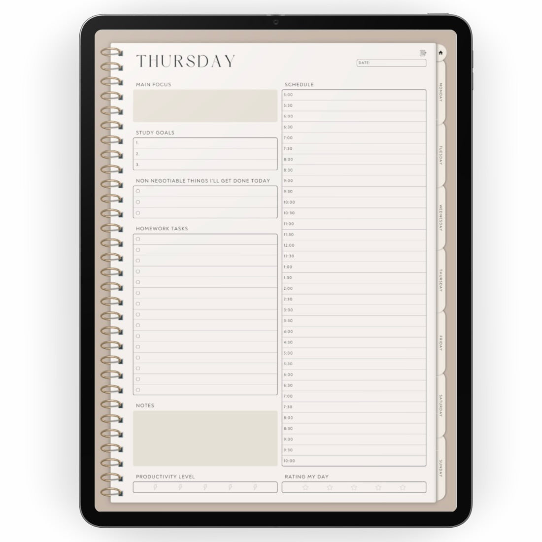 weekly planner